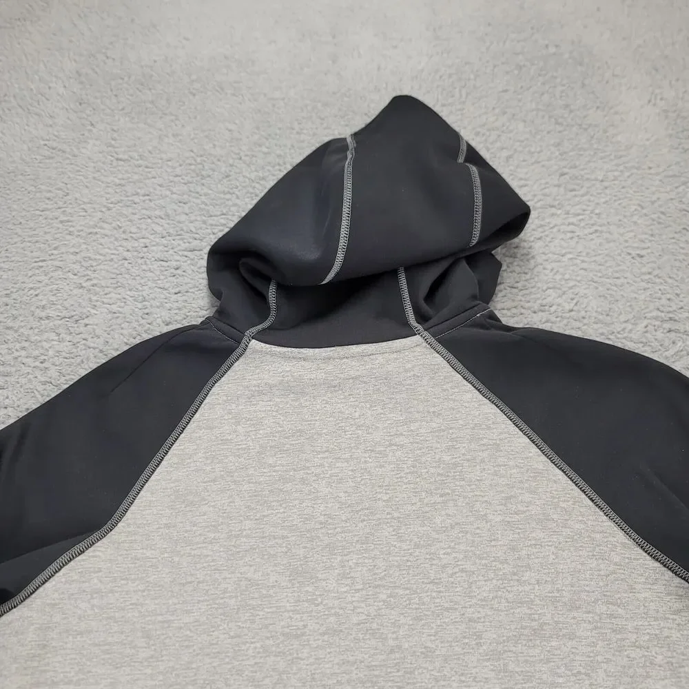 Nike Hoodie Boys Large Gray Therma‎ Fit Spellout Swoosh Long Sleeve Jacket